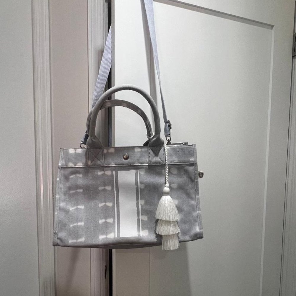 Womans tote bag : "Koala Kanvas" Grey Shibori Midi East West Crossbody